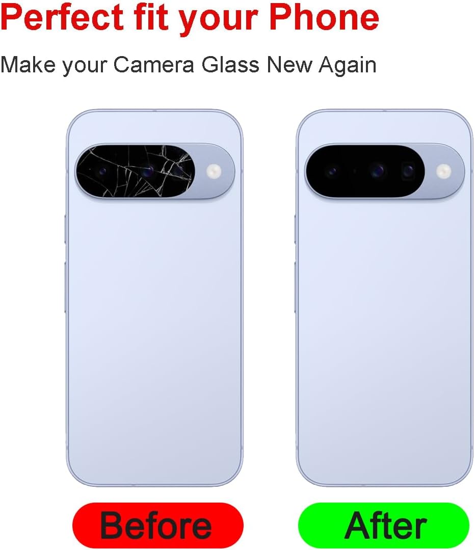 2 Set Back Rear Camera Lens Glass Replacement for Google Pixel 10 with pre-Installed Adhesive and Reparing Toolkit - Image 4