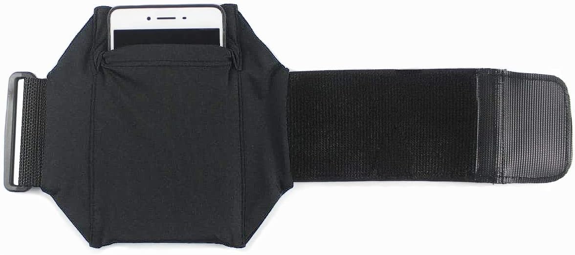 Cell Phone Leg Band & Armband for All Phones with Adjustable Elastic, Sport Leg & Arm Band for Running, Walking, Equestrian, Motorcycle or Hiking (Black)