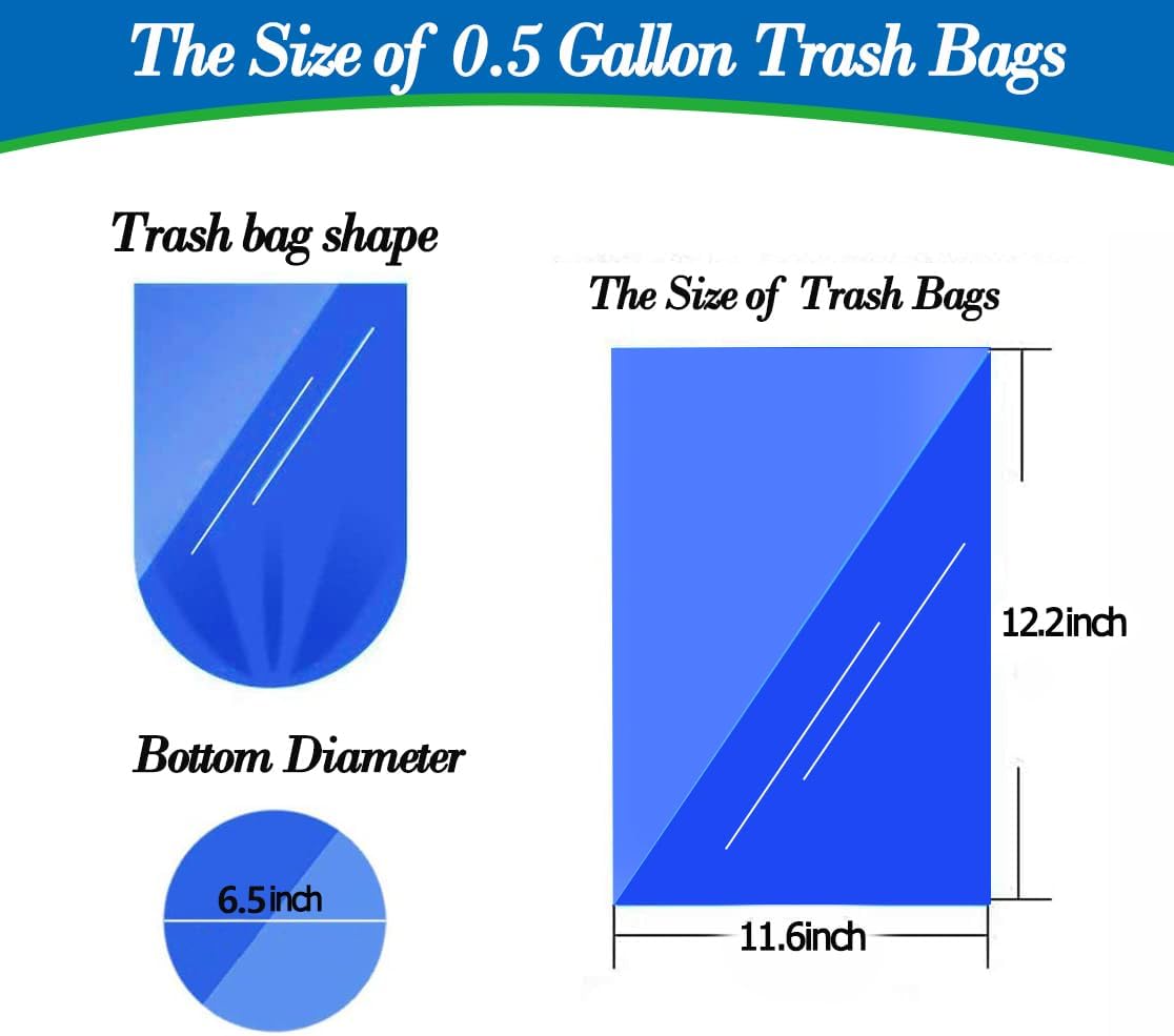 0.5 Gallon 350 pcs Mini Clear Trash Bags, Tiny Strong Garbage Bags,Small Plastic Bags for Desktop Trash Bin, Tiny Bathroom Trash Can Bin Liners,Mini Bags for Waste Basket Liner,Fit 2 Liters-Clear - Image 2
