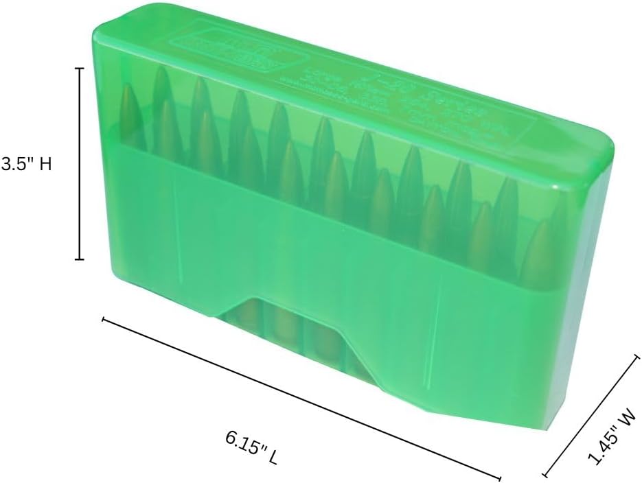 MTM Case-Gard MTM 20 Round Slip-Top Rifle Ammo Box, Clear Green - Image 3