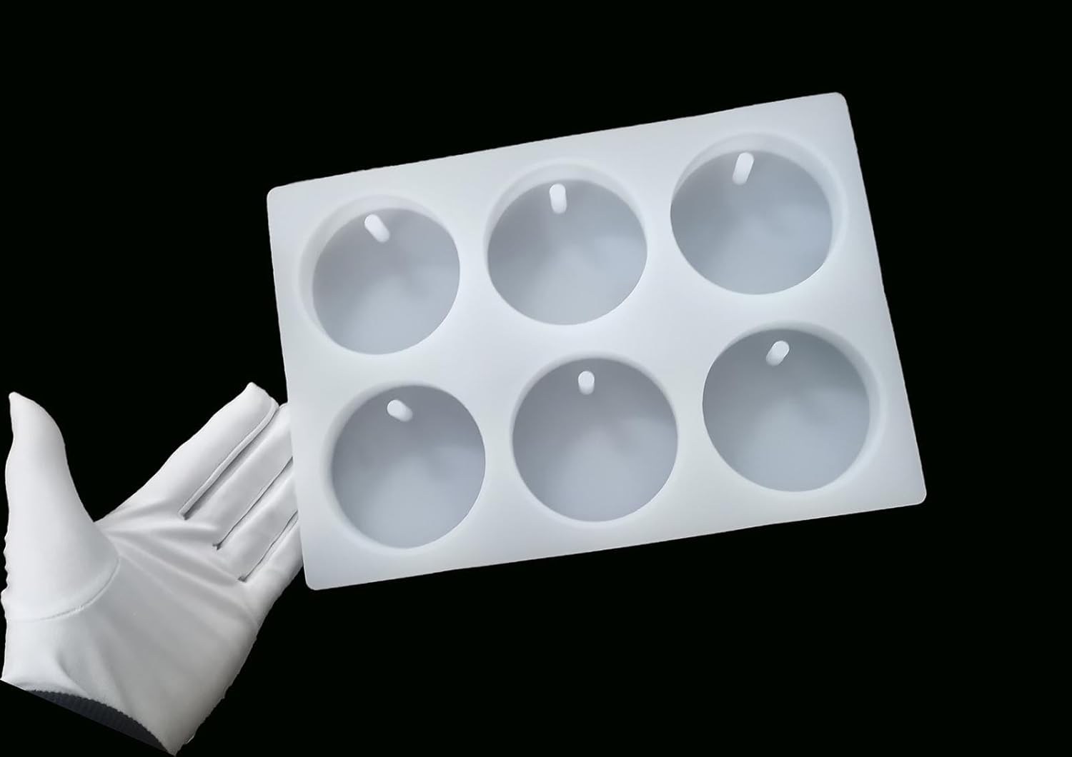 Six-3-inch-Circle with Pillars Car Freshies Mold with Holes - Epoxy Resin - Soap Silicone Mould -【Diameter: 3 inches】, Thickness: 3mm, Weight: 9.17 oz - Image 3