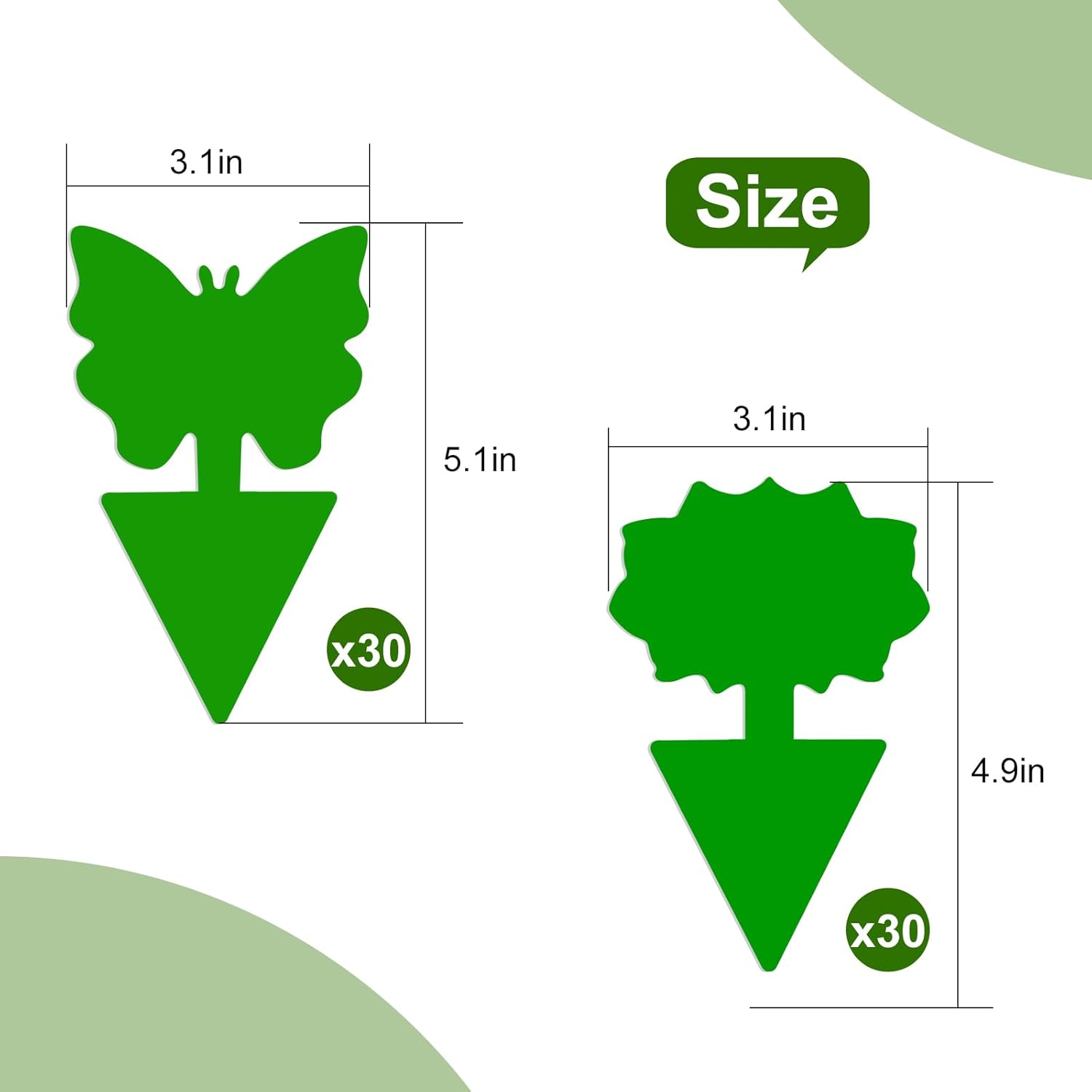 Fruit Fly Traps, 60 Pack Green Stick Traps, Fungus Gnat Traps, Plant Fly Stickers for Indoor and Outdoor Use Protect The Plant - Image 2