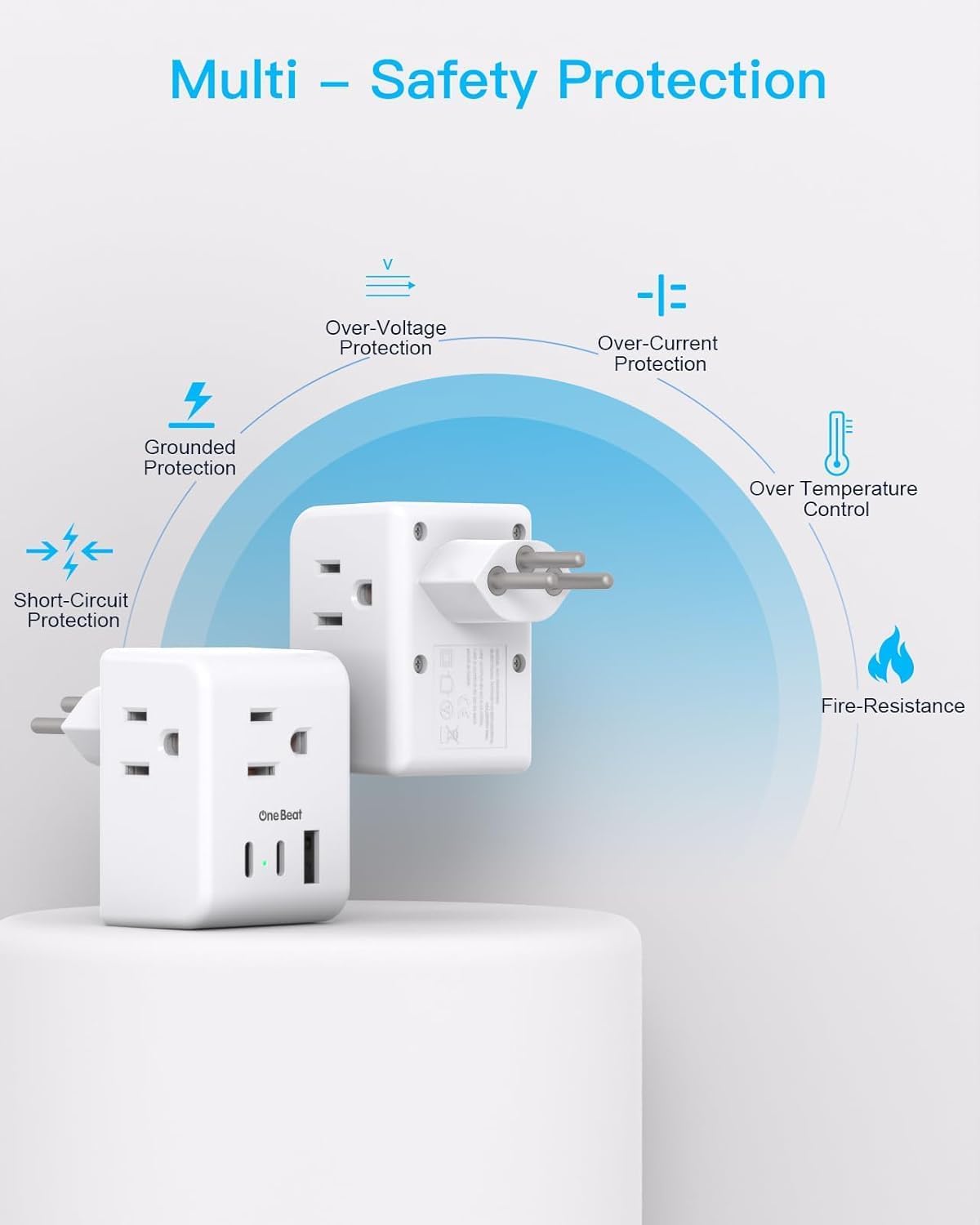 Switzerland Power Travel Plug Adapter, Type J Power Adapter with 2 Outlets 3 USB Ports(2 USB C) for US to Swiss Switzerland Liechtenstein Rwanda - Image 6