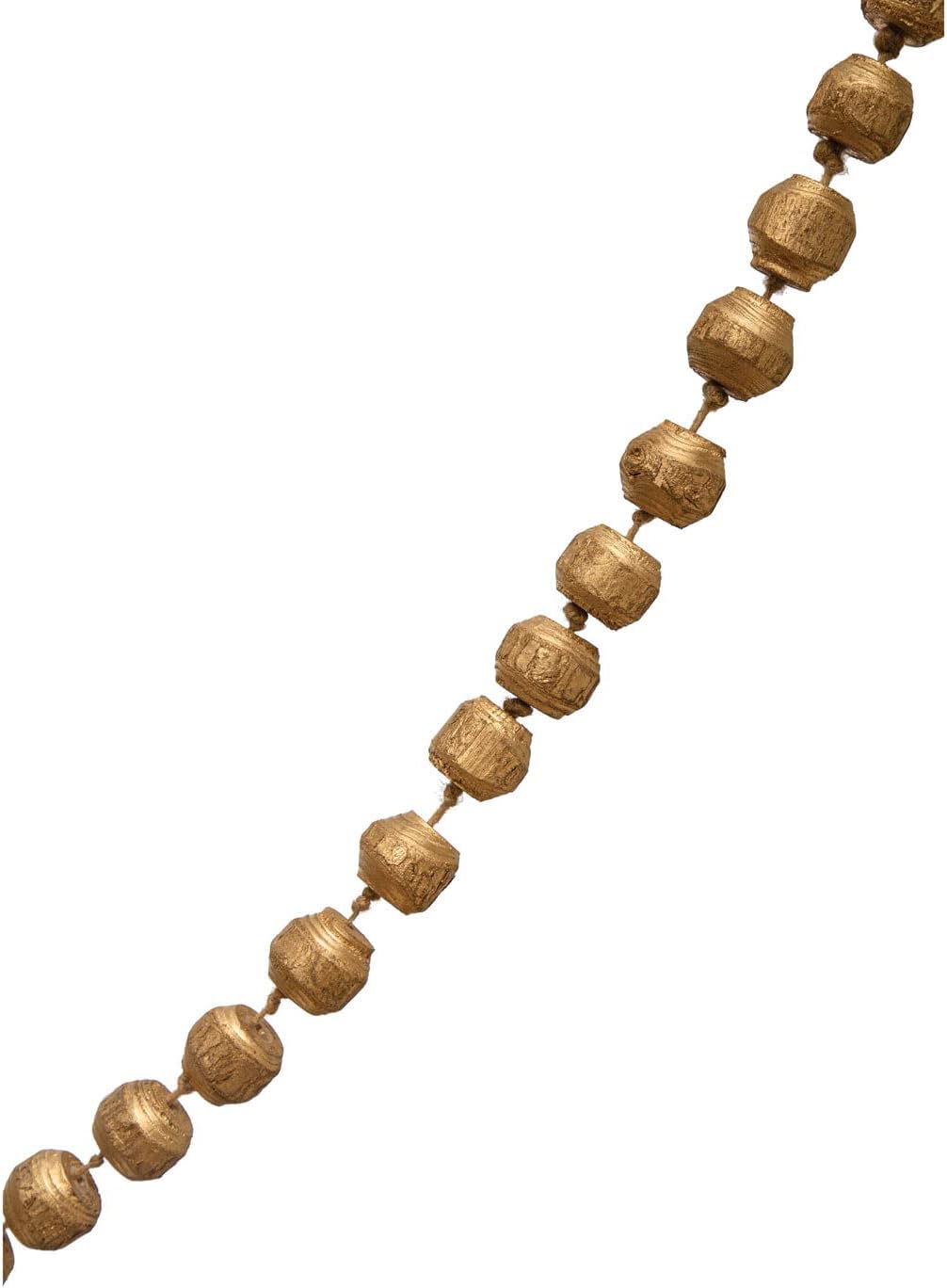 Creative Co-Op Paulownia Wood Bead Garland, Gold Finish - Image 2
