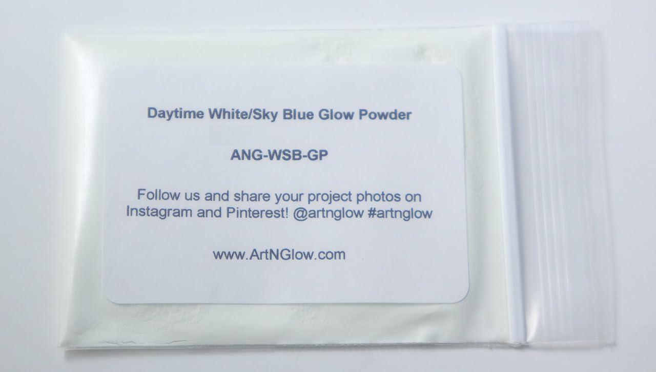 Glow in The Dark Pigment Powder - Neutral and Fluorescent Color for Art Painting, Fine Art, Nail Art Paint, and DIY Crafts - Long Lasting, 10+ Color Options - Neutral Sky Blue - (60 Grams/ 2.12 oz) - Image 4