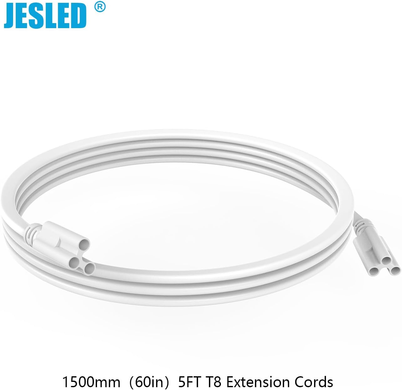 JESLED 5FT T5 T8 Extension Cords for led Shop Lights, 1.5 Meter T5 Extension Cable Linkable Wire Cable Connector for Integrated LED Tube Light, Garage Light, 6 Packs (Not for Male-to-Female) - Image 3