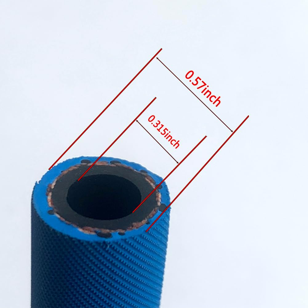 Fuel Line Hose 5/16" inch,5AN High Pressure Hose 2.8Mpa 400PSI 8mm 5FT for Fuel Systems Engines Tube Hose Blue Multiple Size Options (Attached Hose Clamp) - Image 2