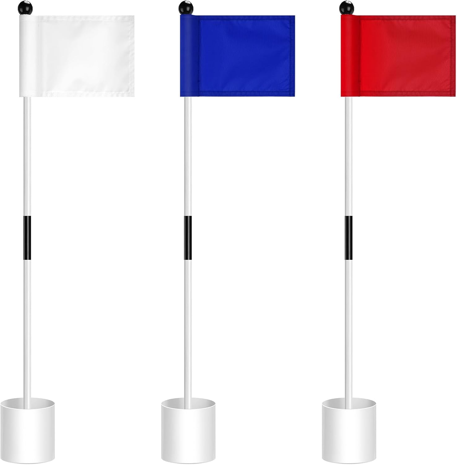 Hungdao 3 Set Golf Flagstick Mini Putting Green Flag for Yard Golf Pin Hole Cup and Flag Set Portable Practice Putting Green Flagsticks for Driving Range Backyard Gift Idea (Cute,Assorted)