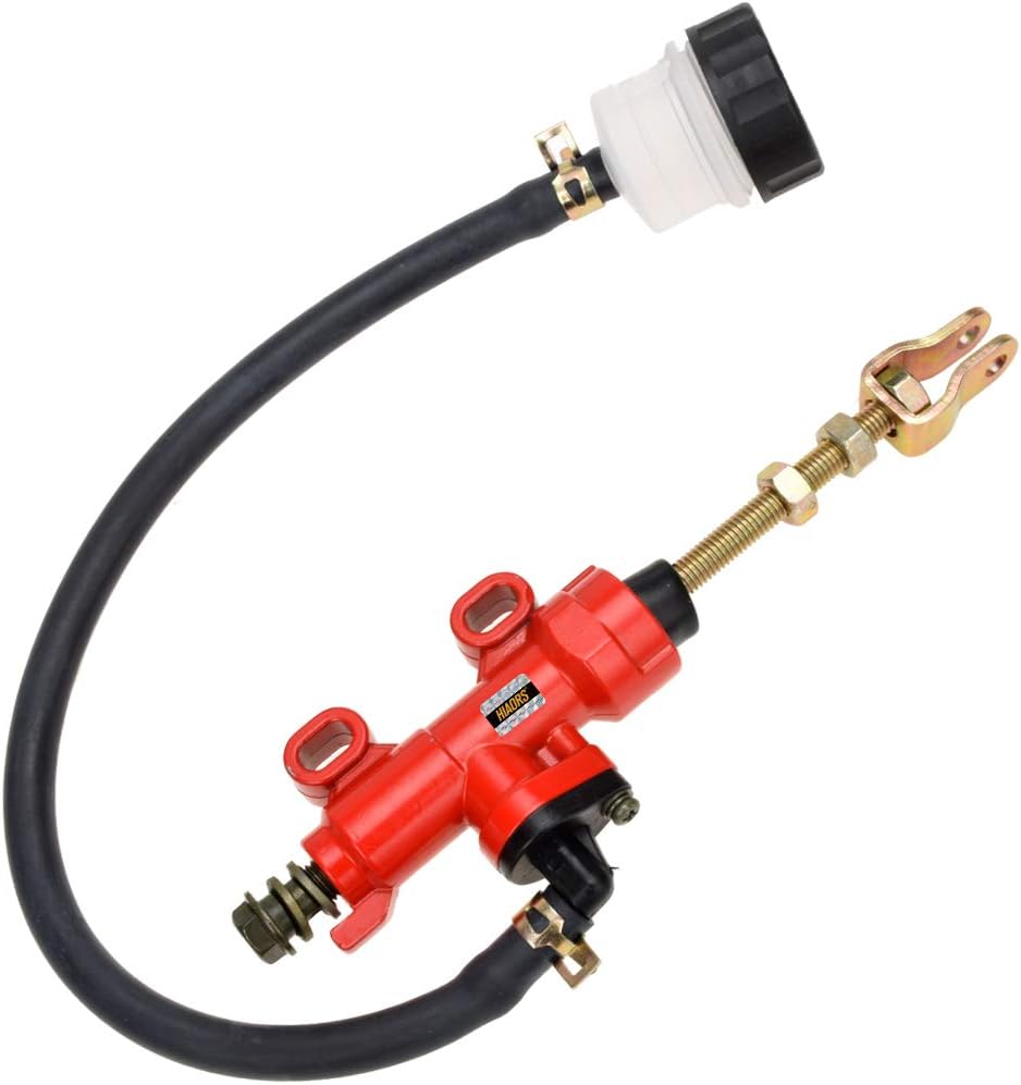 HIAORS Rear Brake Master Cylinder Reservoir Compatible with Coleman KT196 CK100 98cc 196cc 212cc 2.8HP 6.5HP Yerf Dog GX150 150cc Go Kart Buggy 110cc 125cc 250cc ATV Quad Pit Dirt Bike Parts Red - Image 3