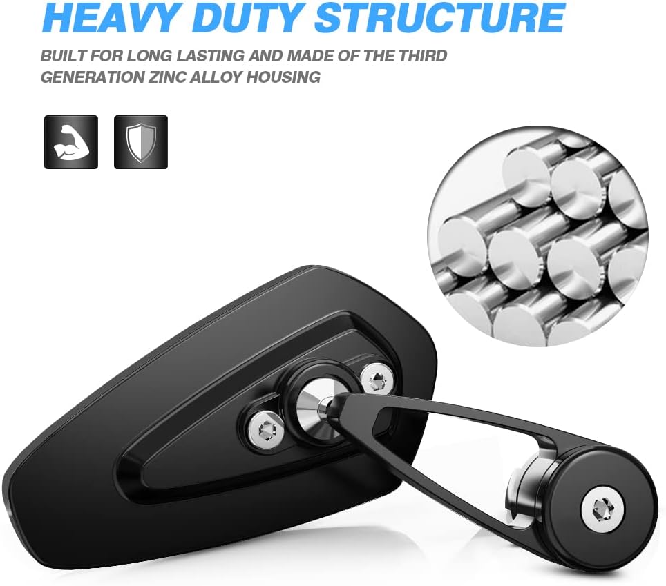 MICTUNING Motorcycle Mirrors - 7/8" (22mm) Bar End Rear View Mirrors Compatible with Most Honda Grom, Yamaha, Kawasaki, Ducati, Suzuki and More - Image 3