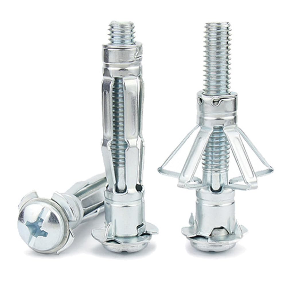 25pcs Hollow Wall Anchors,M4×38mm Molly Bolts for Drywall,Dry Wall Screw Anchor for Drywall Ceiling Gypsum Plasterboard Fixings,PlasterWall Anchors Plugs Expansion Bolt(Silver) - Image 6