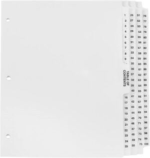 Exhibitindexes® Numbered Dividers ...