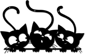 Monlyey Three Black Cat Wall Art, M...