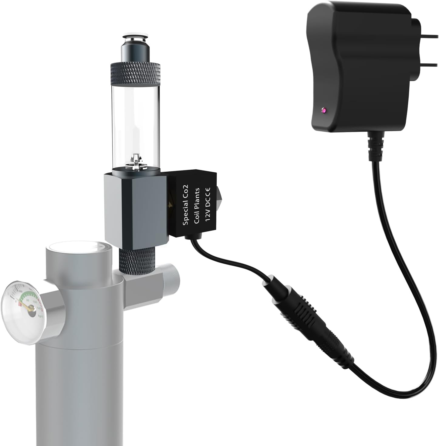 FZONE CO2 Solenoid Valve with Adapter for Desktop Aquarium CO2 System - Image 3