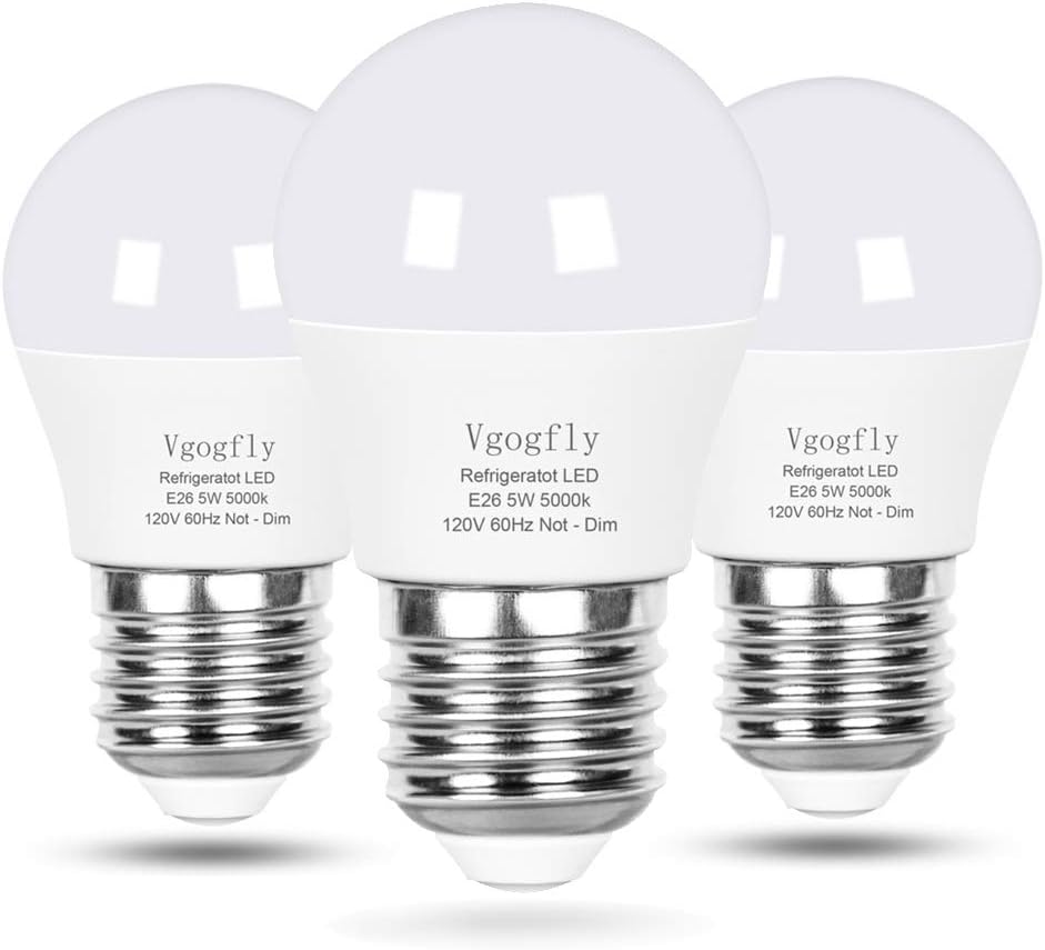 Vgogfly LED Refrigerator Light Bulb 40W Equivalent 120V A15 Fridge Waterproof Bulbs 5W Daylight White 5000K E26 Medium Base Freezer Home Lighting Lamp Non-dimmable(Daylight 3 Pack)