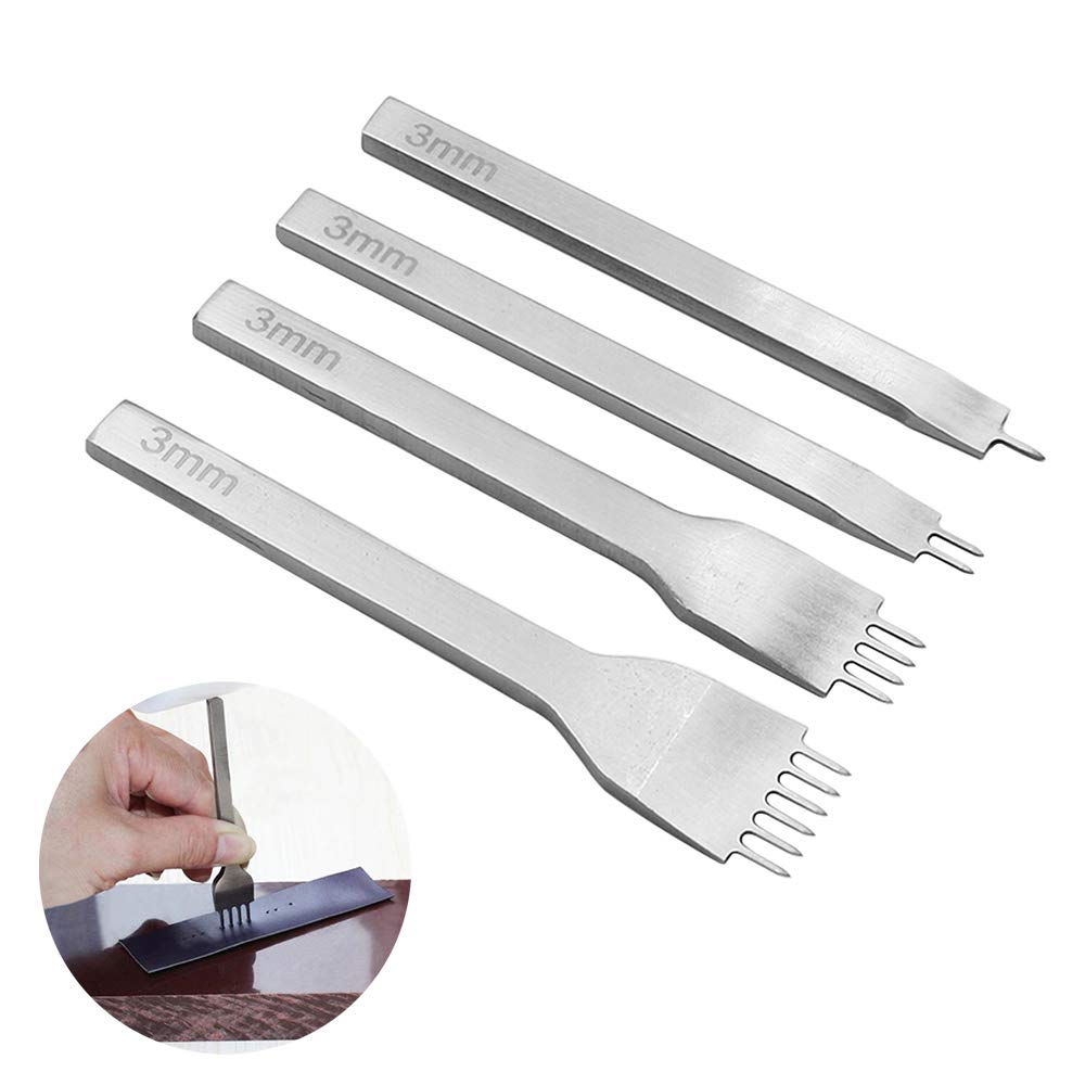 Leather Craft Tool Hole Punches 1+2+4+6 Prong Lacing Stitching Punch, Craft Kits (3mm) - Image 6