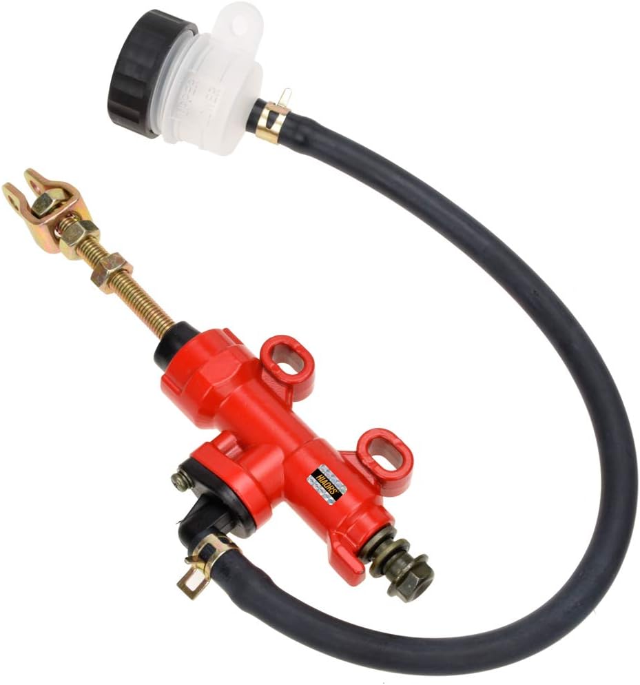 HIAORS Rear Brake Master Cylinder Reservoir Compatible with Coleman KT196 CK100 98cc 196cc 212cc 2.8HP 6.5HP Yerf Dog GX150 150cc Go Kart Buggy 110cc 125cc 250cc ATV Quad Pit Dirt Bike Parts Red
