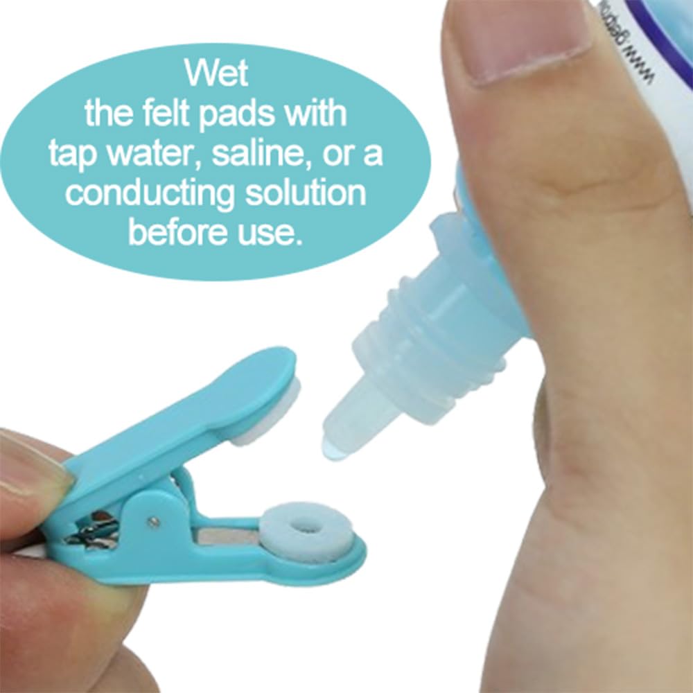 Wired Clip Electrode Unit with Soft Ten-Millimeter Round Felt Pads, Series 7000 - Image 3