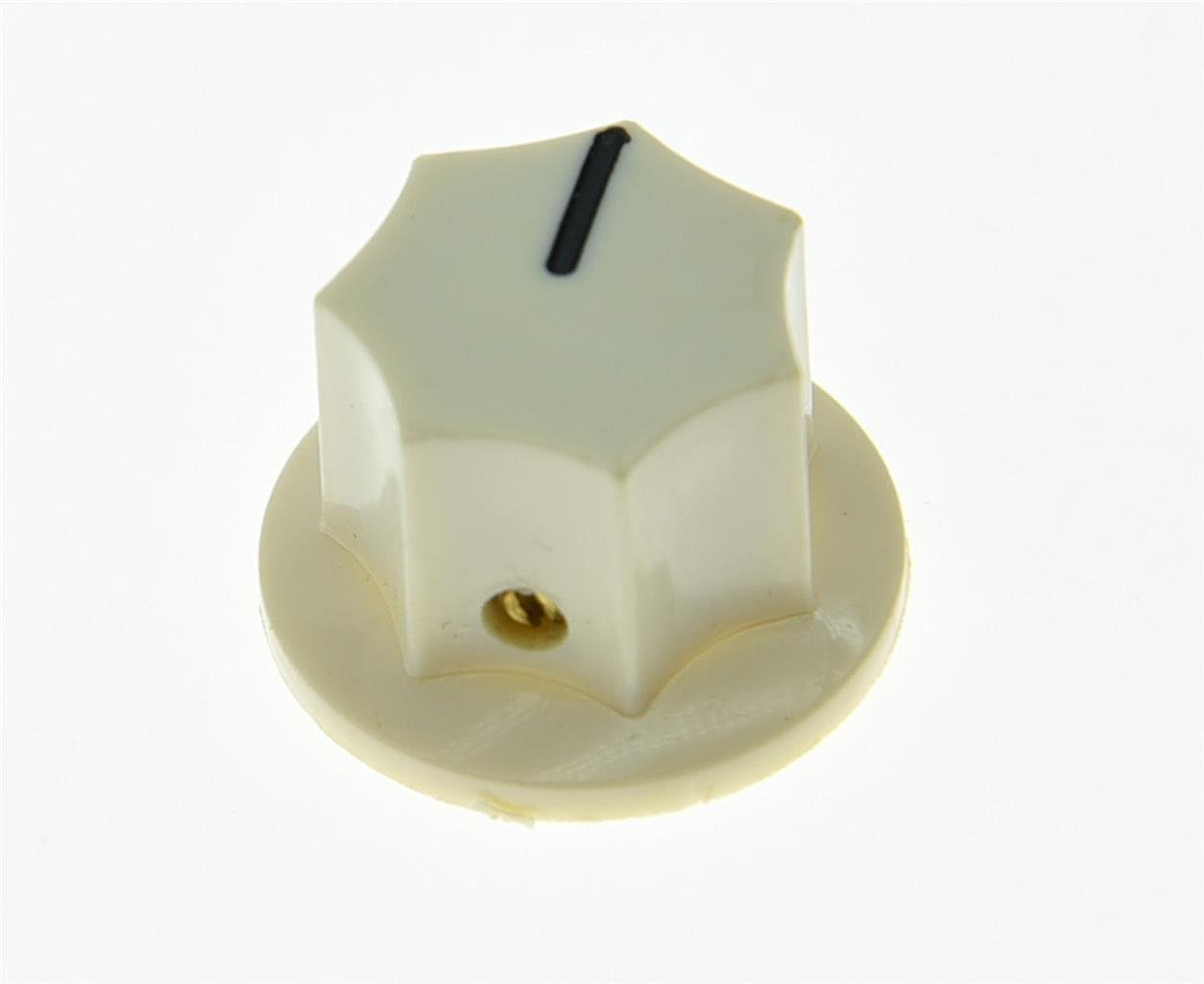 KIAISH Set of 3 Aged White Brass Insert USA Spec 1/4" Large and Small Knobs Bass Knobs for Jazz J Bass - Image 3
