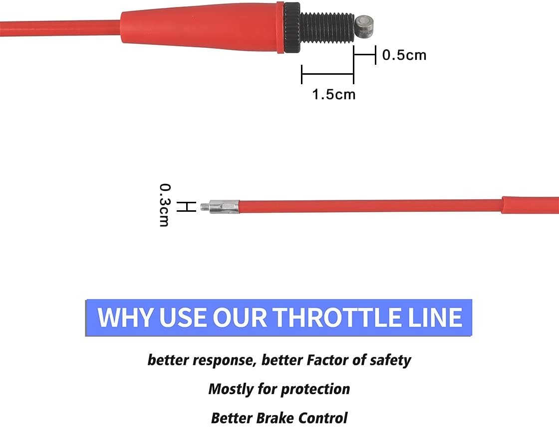 nibbi 46" Go Kart Throttle Cable Universal Motorcycle Cable for Dirt Pit Bike Mini Bike Motocross125 150 Moped - Red - Image 3