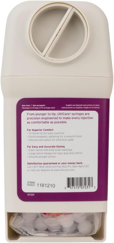 UltiCare VetRx U-100 UltiGuard Safe Pack Pet Insulin Syringes 3/10cc, 29G x 1/2”, 100ct - Image 5