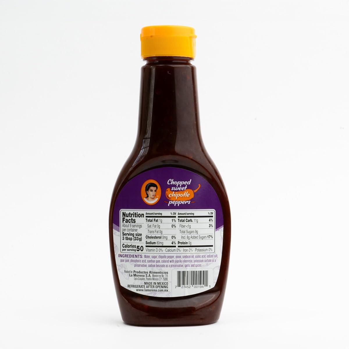 La Morena Chopped Sweet Chipotle Peppers Dressing, Ideal for Salsas, Sandwiches, and Recipes, 10.76oz (1 unit) - Image 3