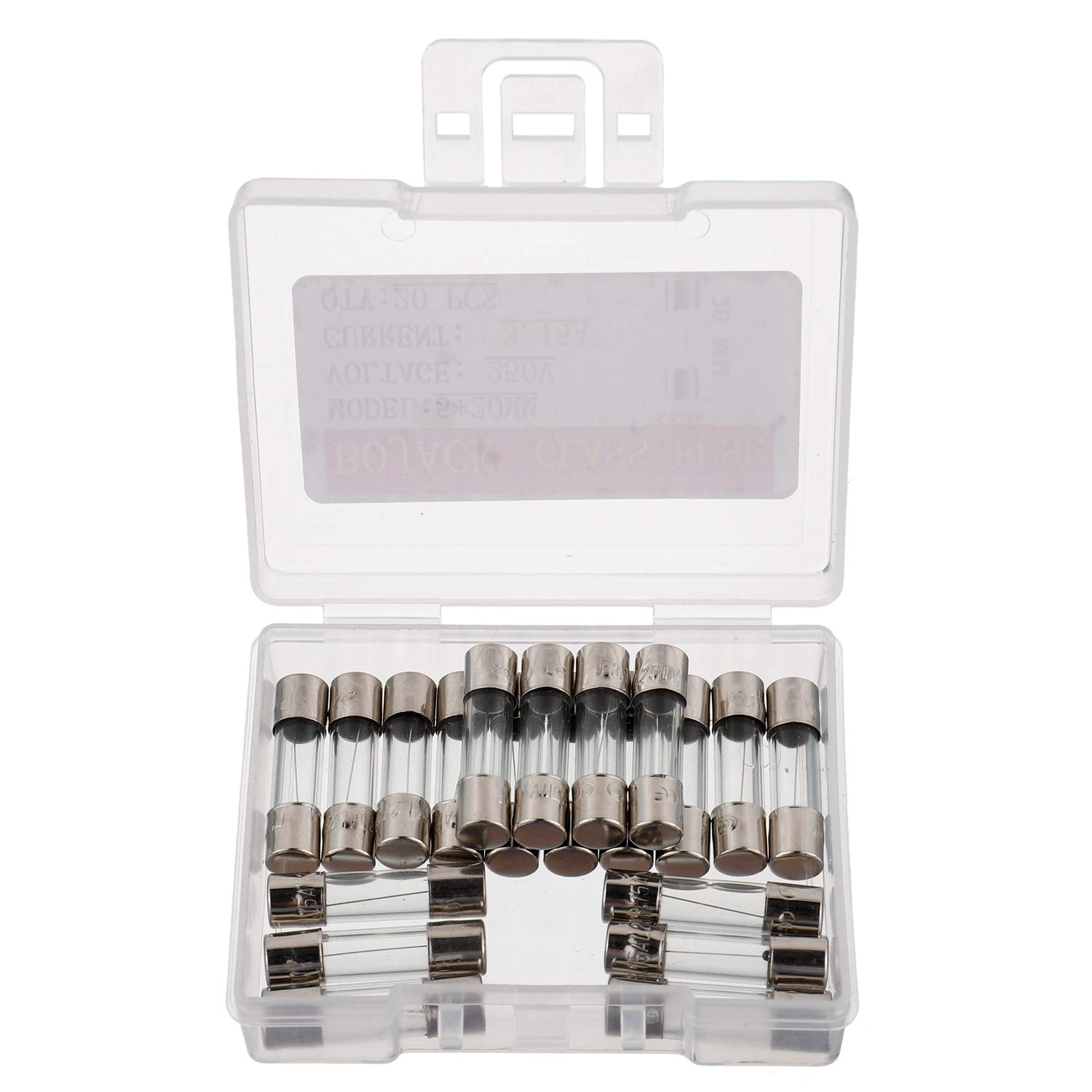 BOJACK 5x20mm 3.15A 3.15amp 250V 0.2x0.78 Inch F3.15AL250V Fast-Blow Glass Fuses (Pack of 20) - Image 2