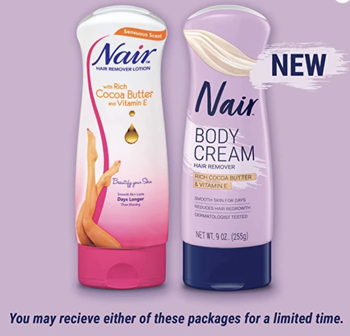Nair Hair Remover Lotion Cocoa Butter & Vitamin E 255g by Nair - Image 2