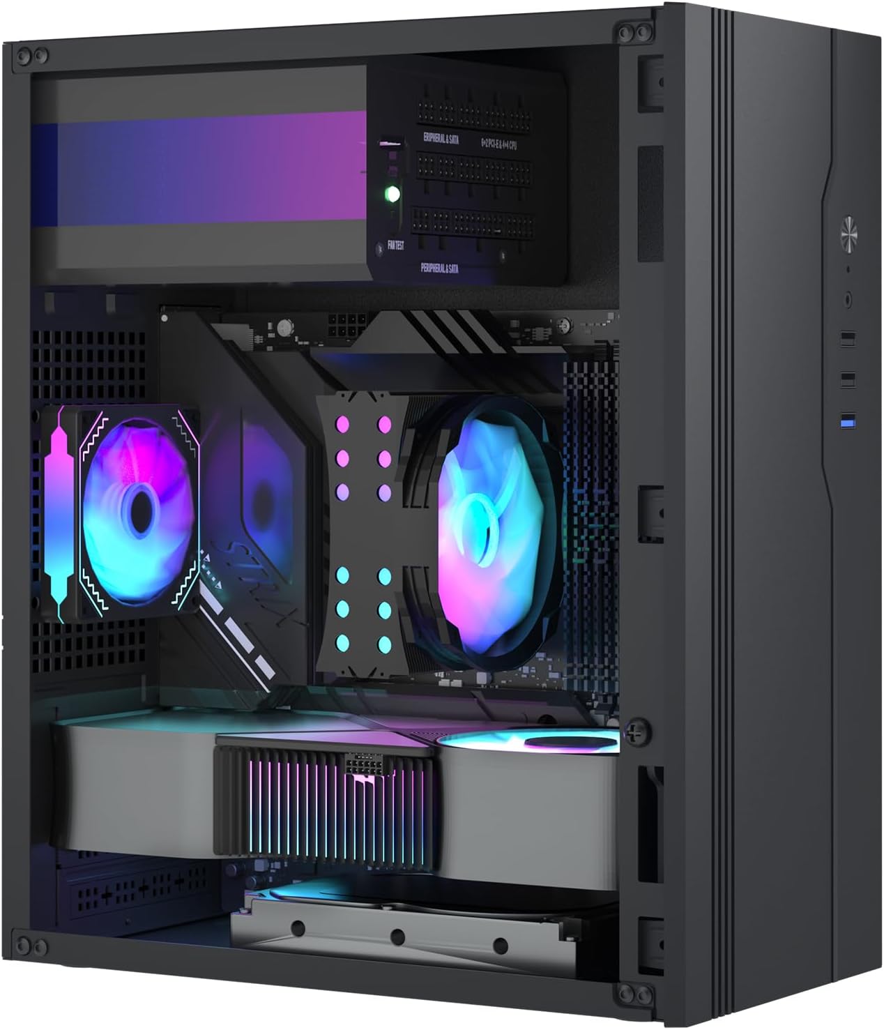 Micro ATX Case PC Case, MATX Case Mini PC ITX Desktop Computer Case Support Micro ATX MATX ITX Mini PC with USB3.0, Support 3.5'' HDD & 2.5'' SSD - Image 5