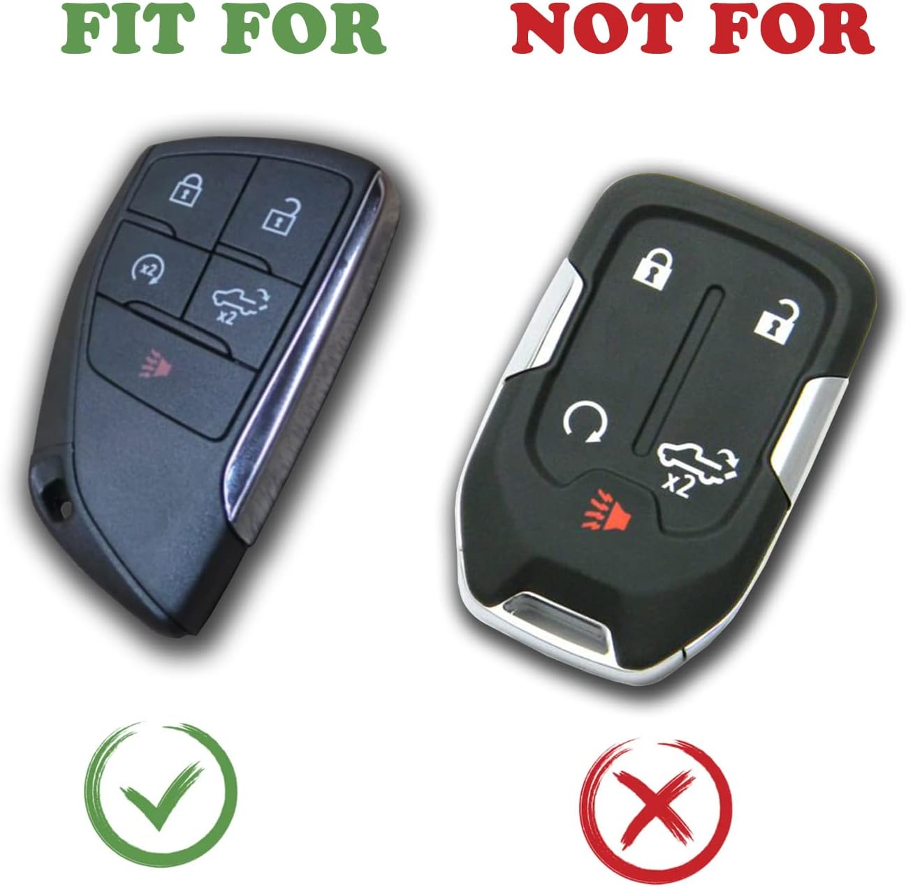 TANDRIVE Key Fob Cover for 2022-2025 2026 Chevy Silverado 1500 GMC Sierra 1500, 2024-2026 Silverado Sierra 2500HD 3500HD, Silicone, 2-Pack, Black Blue - Image 2