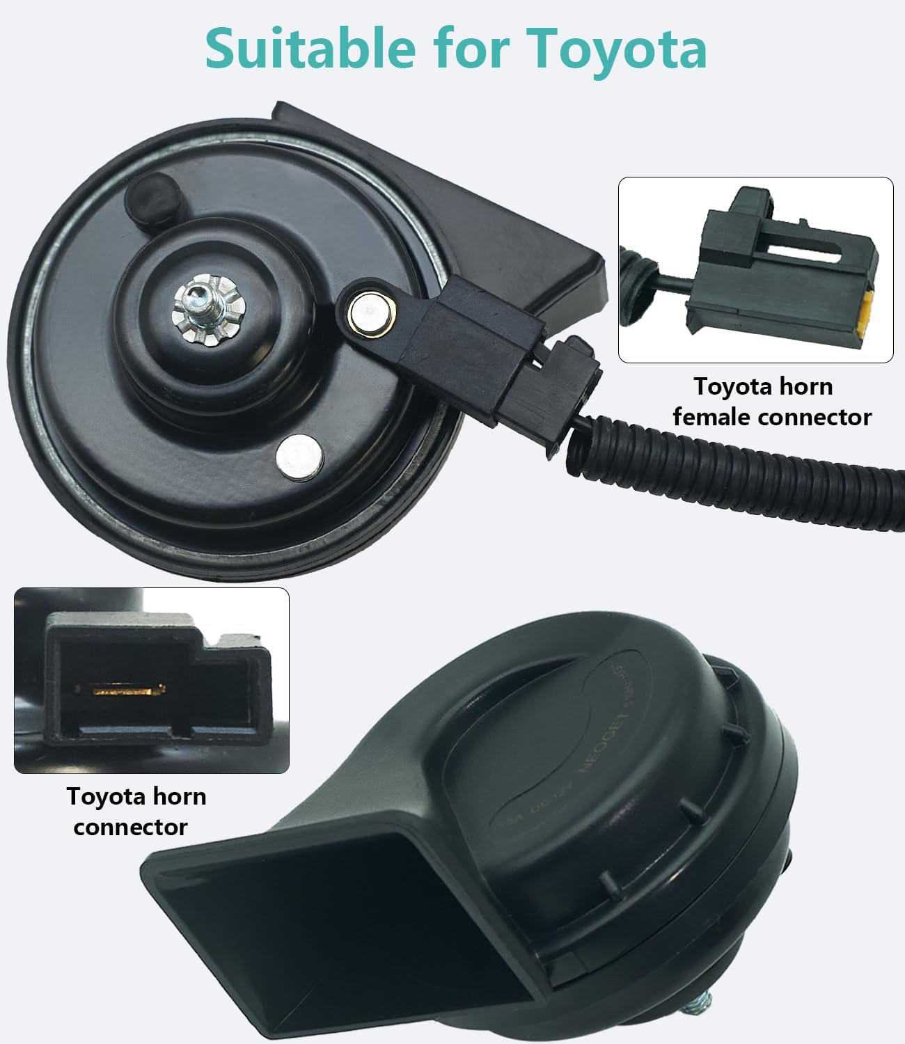 NEOGET Car Horn for Toyota Lexus, Loud High Low 2 Tone Auto Horn, Waterproof 128dB (Replacement for Toyota) - Image 3
