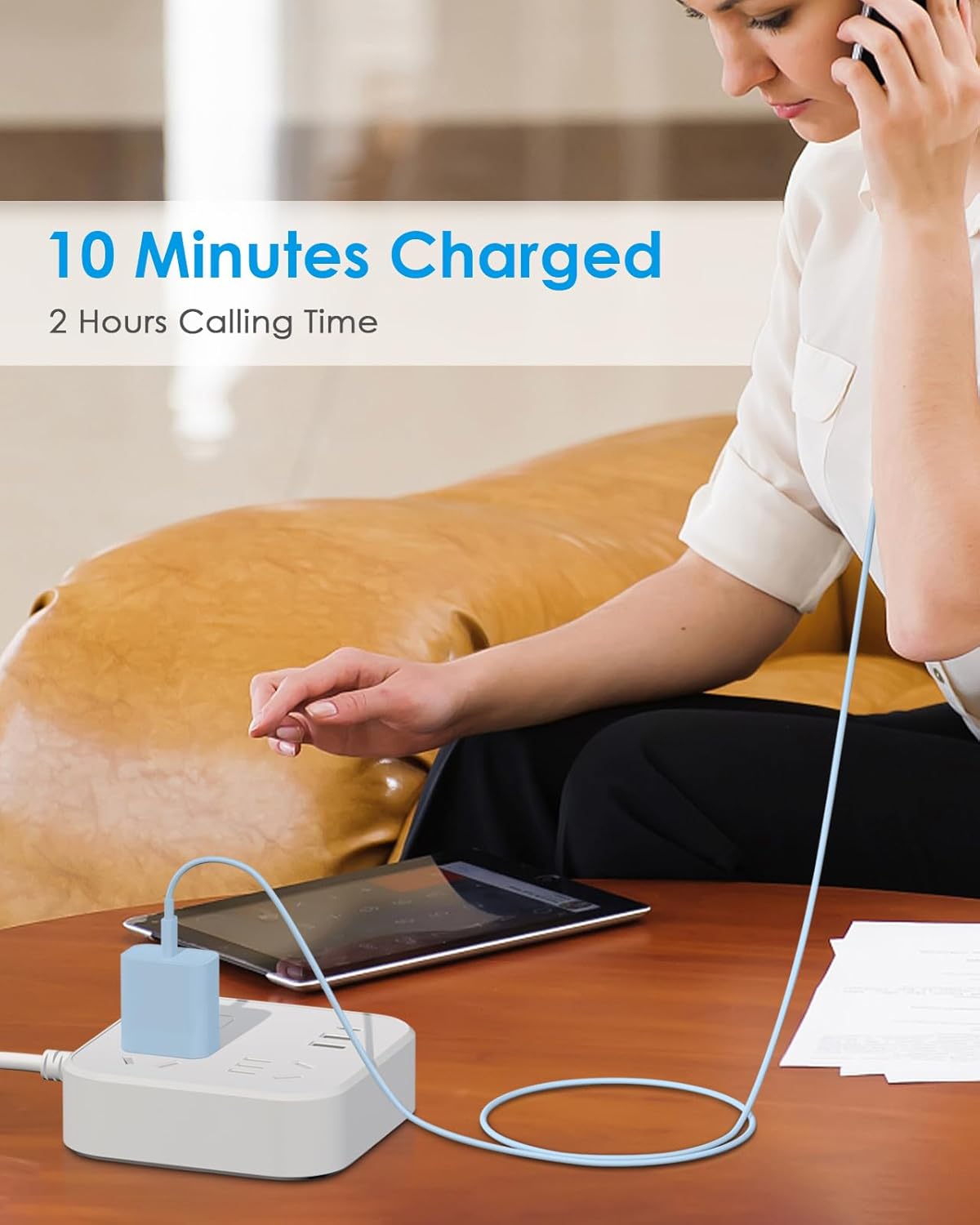 AISNI Fast Charger Block for iPhone 14 13 12 with 10 Foot Fast Charging Cable,MFi-Certified, 20W PD USB C i-Phone Charger 10 ft Compatible with iP14 Plus/14/13/12/11 Pro Max/XSMax (2-Pack Blue) - Image 4