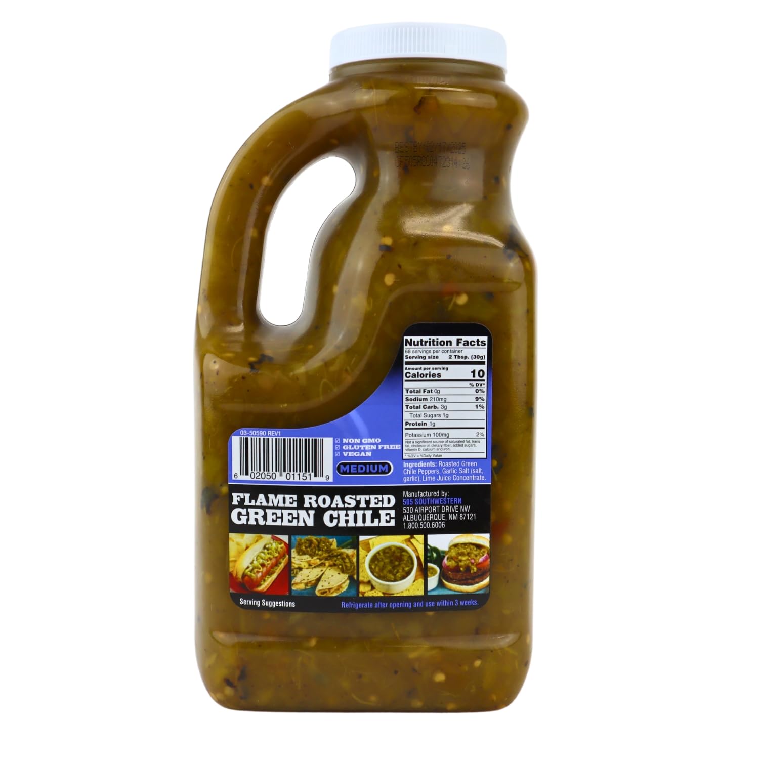 505 Southwestern Green Hatch Chile Foodservice 72 Ounce Bulk - Flame Roasted, Restaurant Salsa, Salsa Verde, and Green Chile Sauce (Flame Roasted Green Chile (Medium)) - Image 3