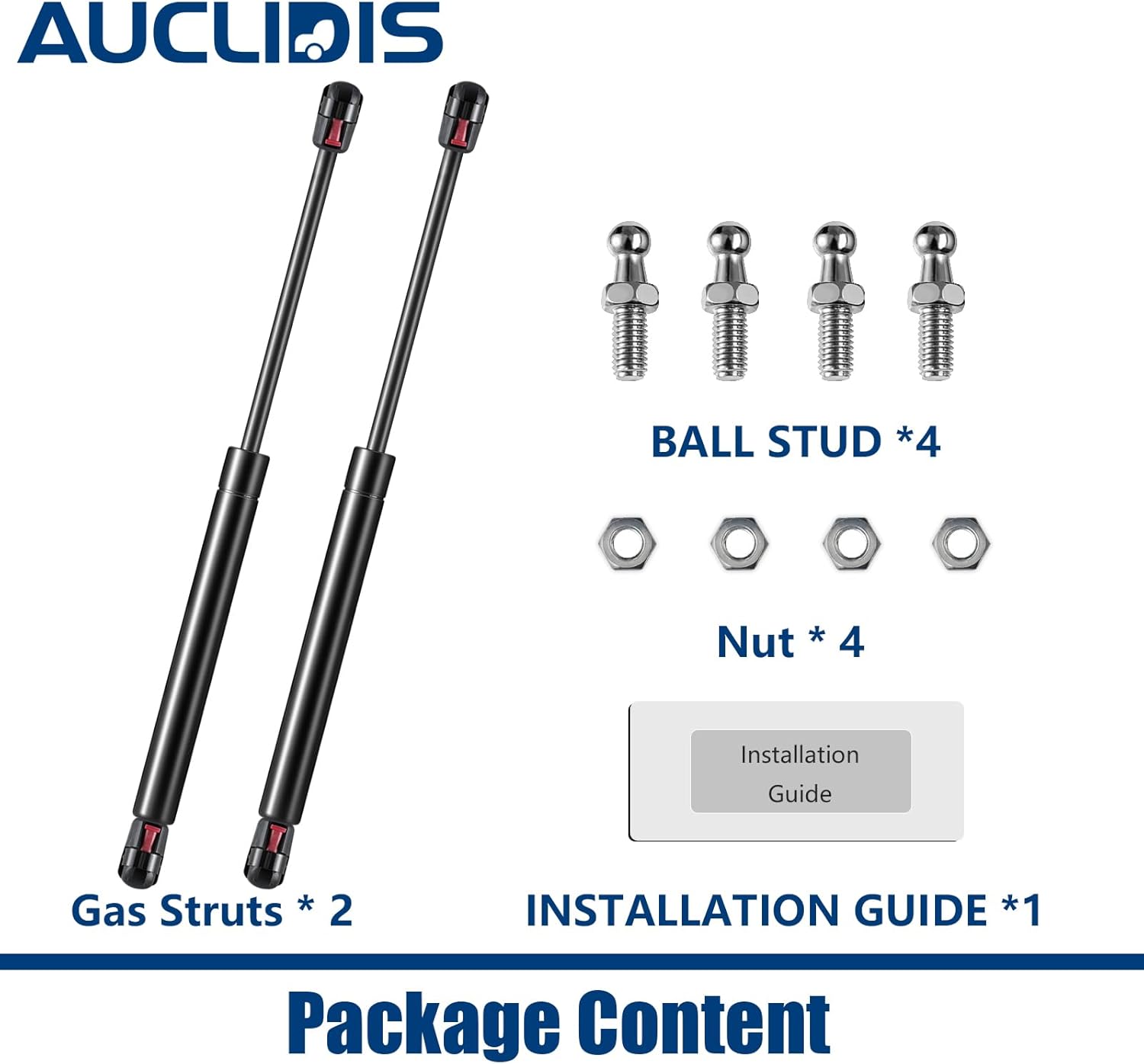 st270edi-45 27 Inch 45lb 200N Gas Struts Spring Shocks Lift Supports for Tonneau Cover Shell Pickup Bed Truck Undercover Top Topper Replacement Parts, ST270P45EZ10, st270edi2-45, Set of 2 by AUCLIDIS - Image 7