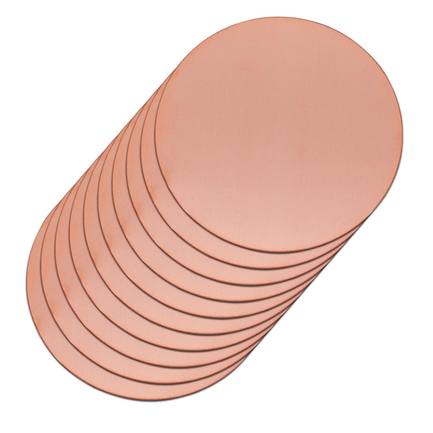 1-3/16" Copper Round Discs, 14 Gauge 1.5mm Thickness Pure Copper Round Plate T2 Metal Sheet Copper Circles for Crafts, Jewelry Making, Electrical DIY - 10 Pack