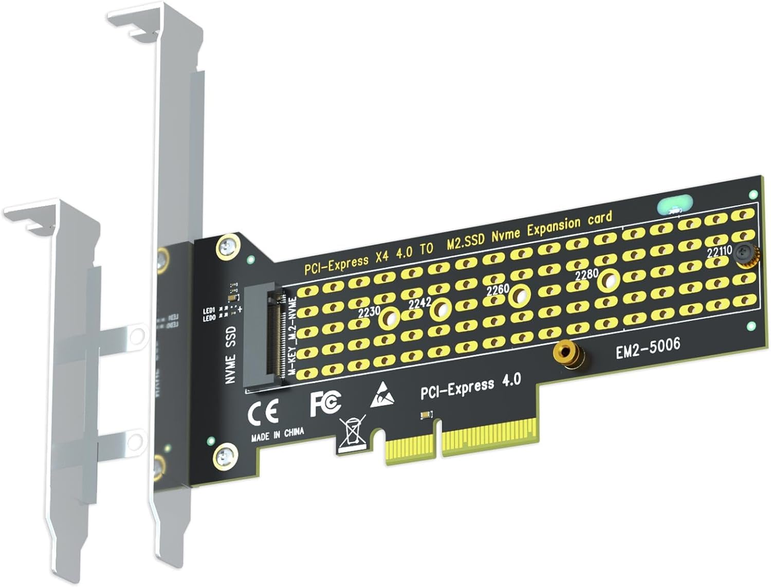 GLOTRENDS PA22110 M.2 NVMe to PCIe 4.0 X4 Adapter for 22110 M.2 NVMe SSD