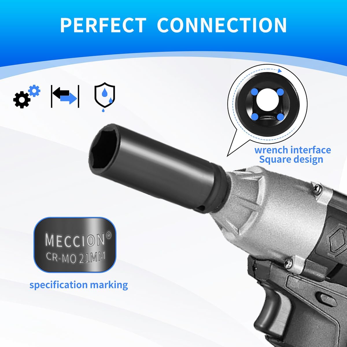 Meccion 1/2 Inch Drive Impact Socket 30mm Metric, 6 Point Cr-Mo Deep Impact Socket, 78mm Length - Image 4