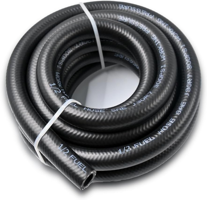 1/2 Fuel Hose Line Push Lock NBR Rubber Hose10FT 300PSI Wroking Pressure