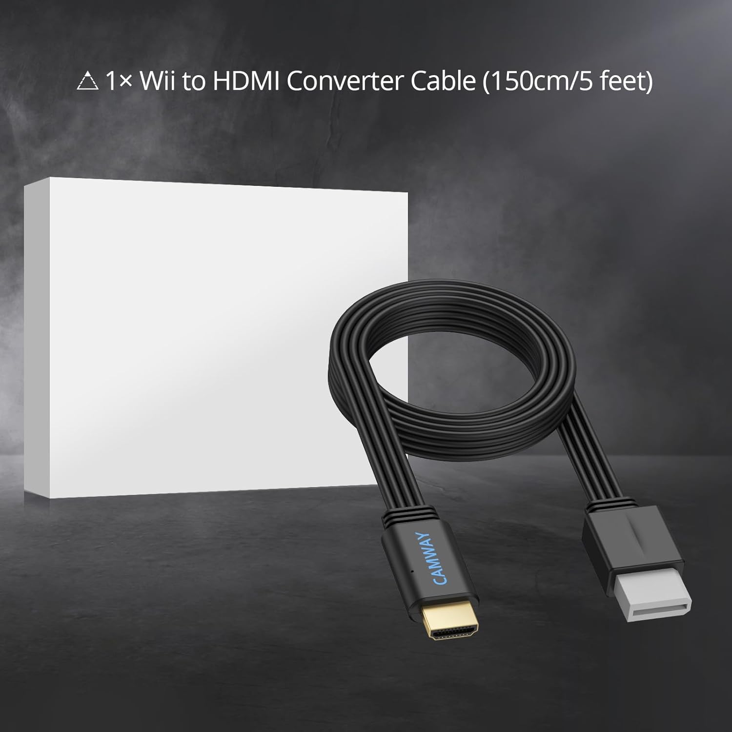 CAMWAY Wii to HDMI Converter - 1080P 5ft Wii HDMI Adapter Male Cable for Full HD Device, Compatible with Wii, Wii U, HDTV, Monitor, Supports All Wii Display Modes,Plug and Play,Black - Image 7