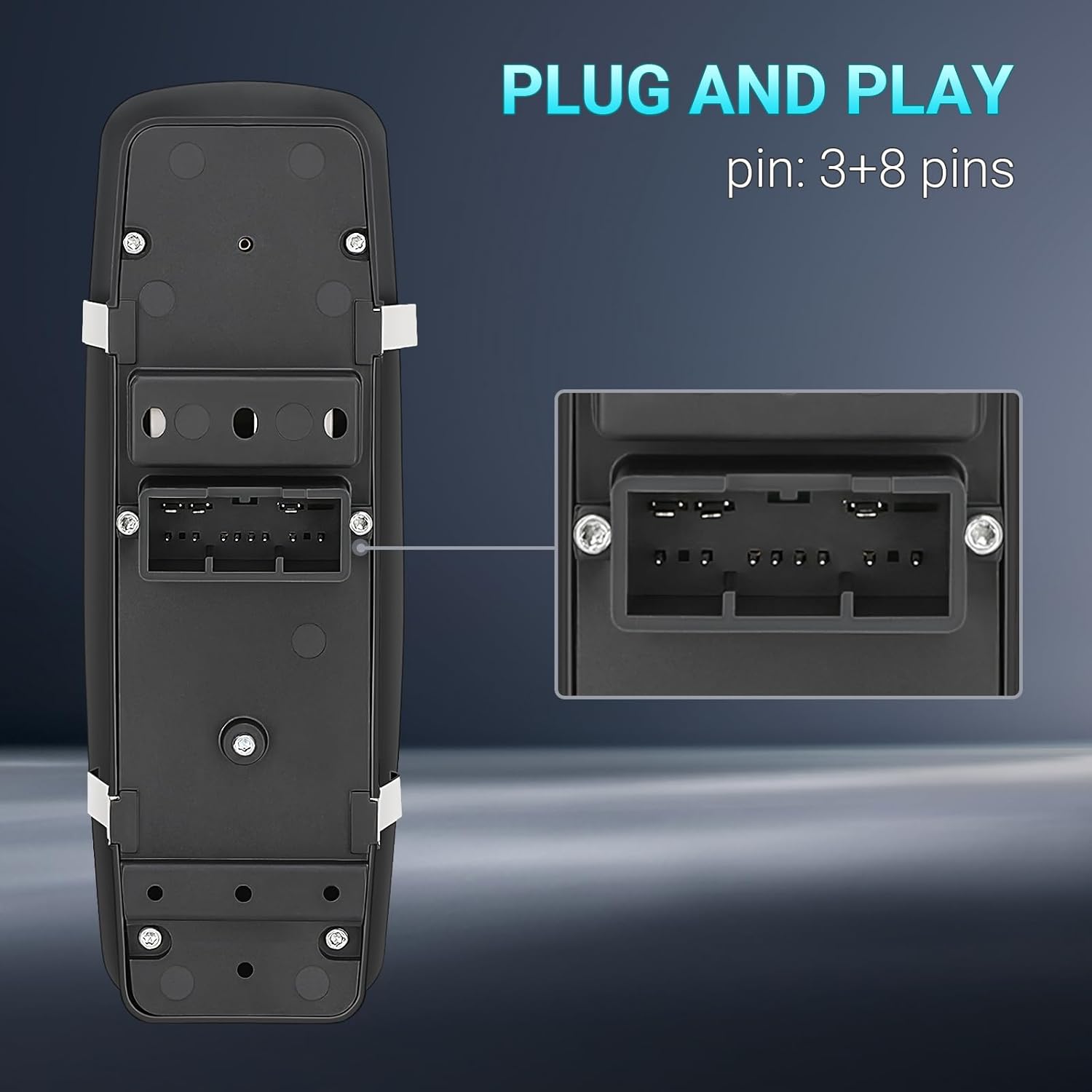 Power Master Window Switch Driver Side Control Button Compatible with 2015-2017 Chrysler 200, 2011-2020 Chrysler 300, 2011-2019 Dodge Charger, 16-2022 Ram 1500 2500 3500, 2011-2021 Jeep Grand Cherokee - Image 2
