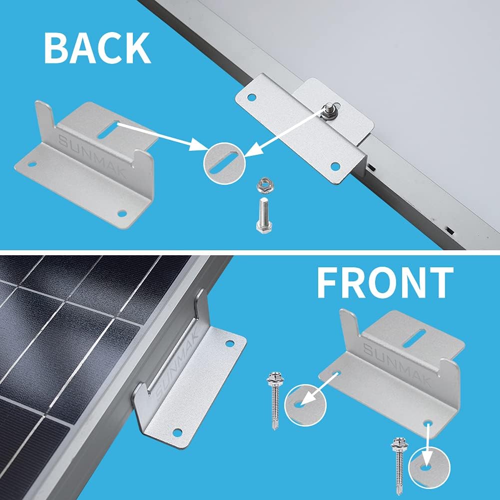 8 units per set Solar Panel Mounting Z Brackets Lightweight Aluminum Corrosion-Free for solar panels installed on RVs, Trailers, Boats, Yachts, Wall, Cabins, Sheds, Garages&Other Off Gird Roofs - Image 3