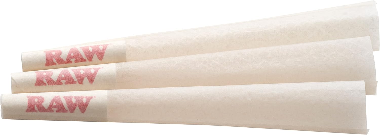 RAW Cones Organic 1-1/4 Size: 150 Pack - Patented Slow Burning Pre Rolled Rolling Papers with Tips, Organic Raw Paper, 84mm - Image 3