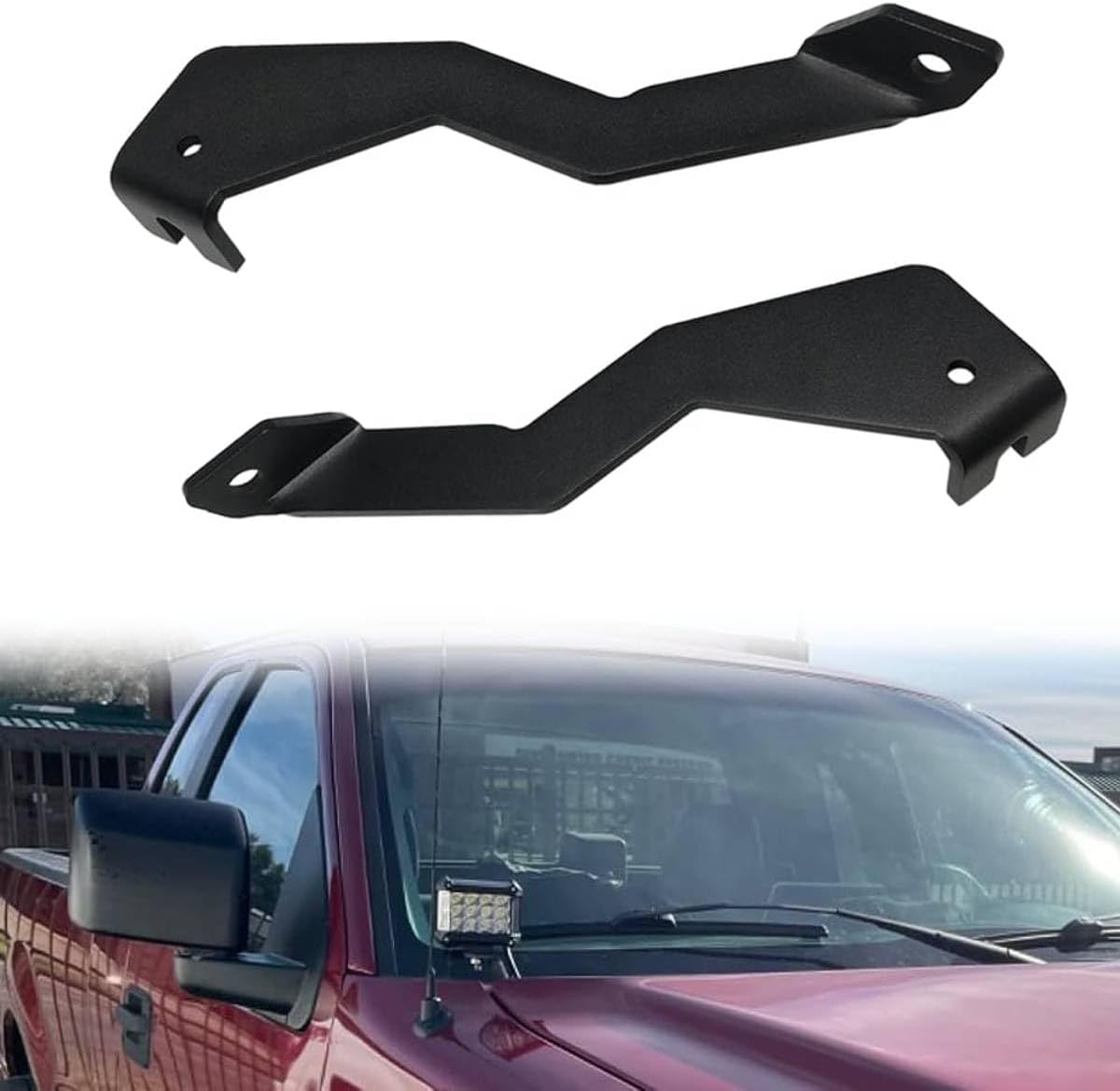 F150 Front A-Pillar Light Mount Hood Hinges - Ditch Light Brackets, Raptor Engine Heavy Duty LED Pods Work Light Mount Compatible with Ford F150 2004-2014 Ford 1st Gen SVT Raptor