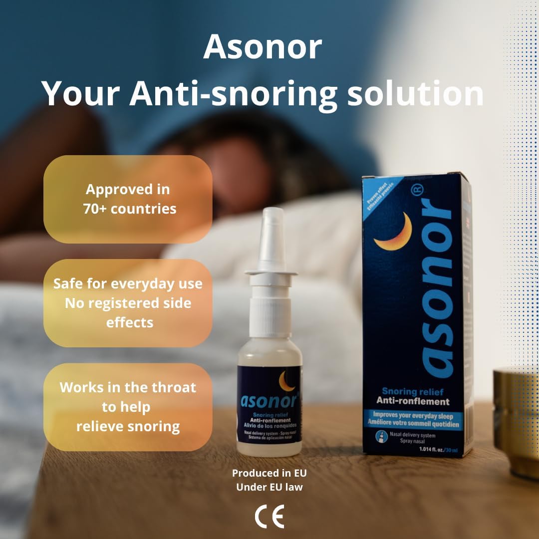 Asonor Snoring Nasal Spray - Fast Snore Stopper Drops for Better Sleep, Natural Breathing Relief - Helps Open The Throat & Air Passage While Sleeping - No Pain, Natural Anti Snoring Solution - 30ml - Image 2