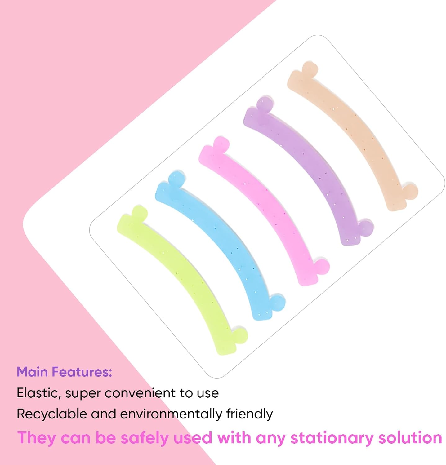 PERMANIA Lash Lift Ribbon, 5 Pcs Silicone Eyelash Rods Ribbon Soft Colorful Lash Lift Tool Flexible Perm Roller Multi-Functional for Eyelash Lifting - Image 4