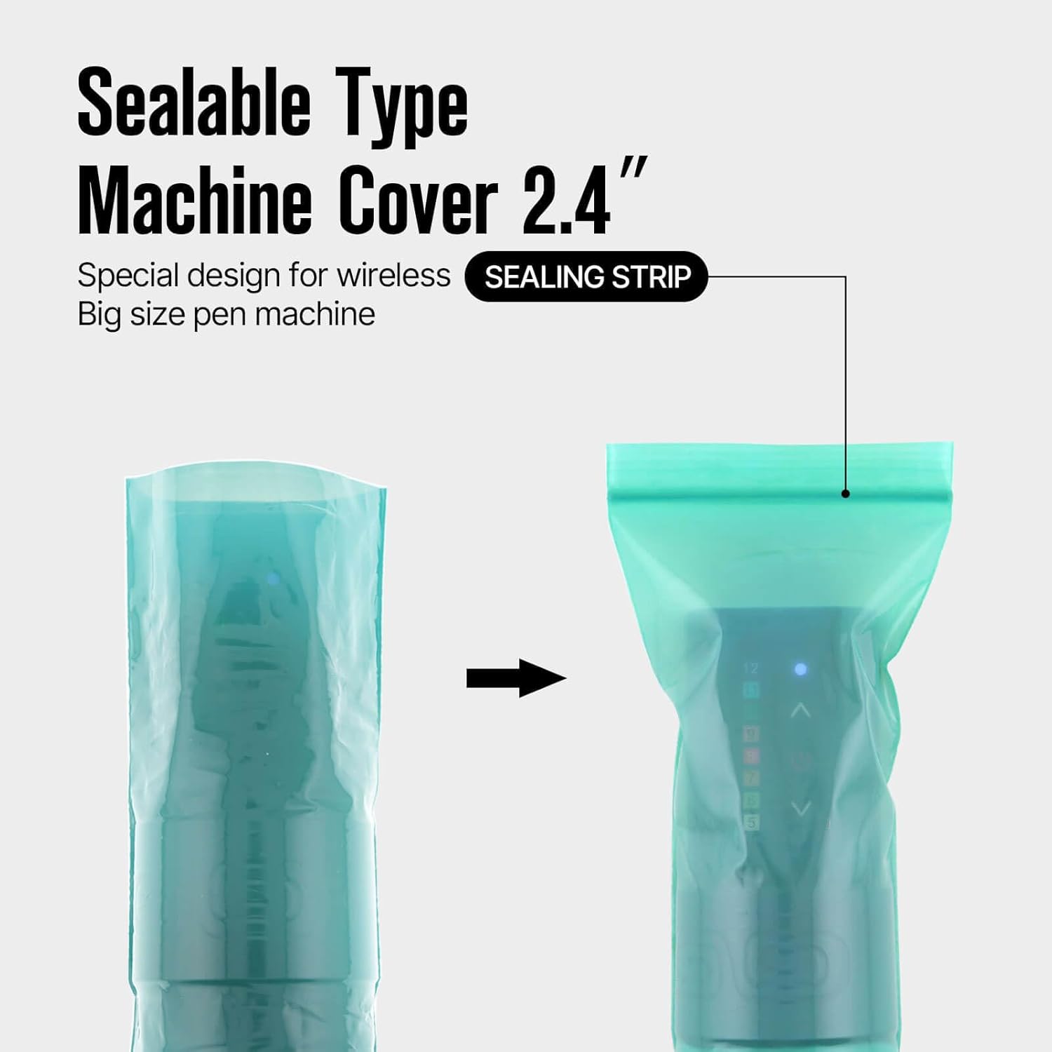300pcs Tattoo Machine Covers Sealable Type - 2.4×8 Inch Jungle Green Tattoo Pen Covers Machine Bags Sleeves for Cartridge Tattoo Machine - Professional Tattoo Supplies & Accessories - Image 3