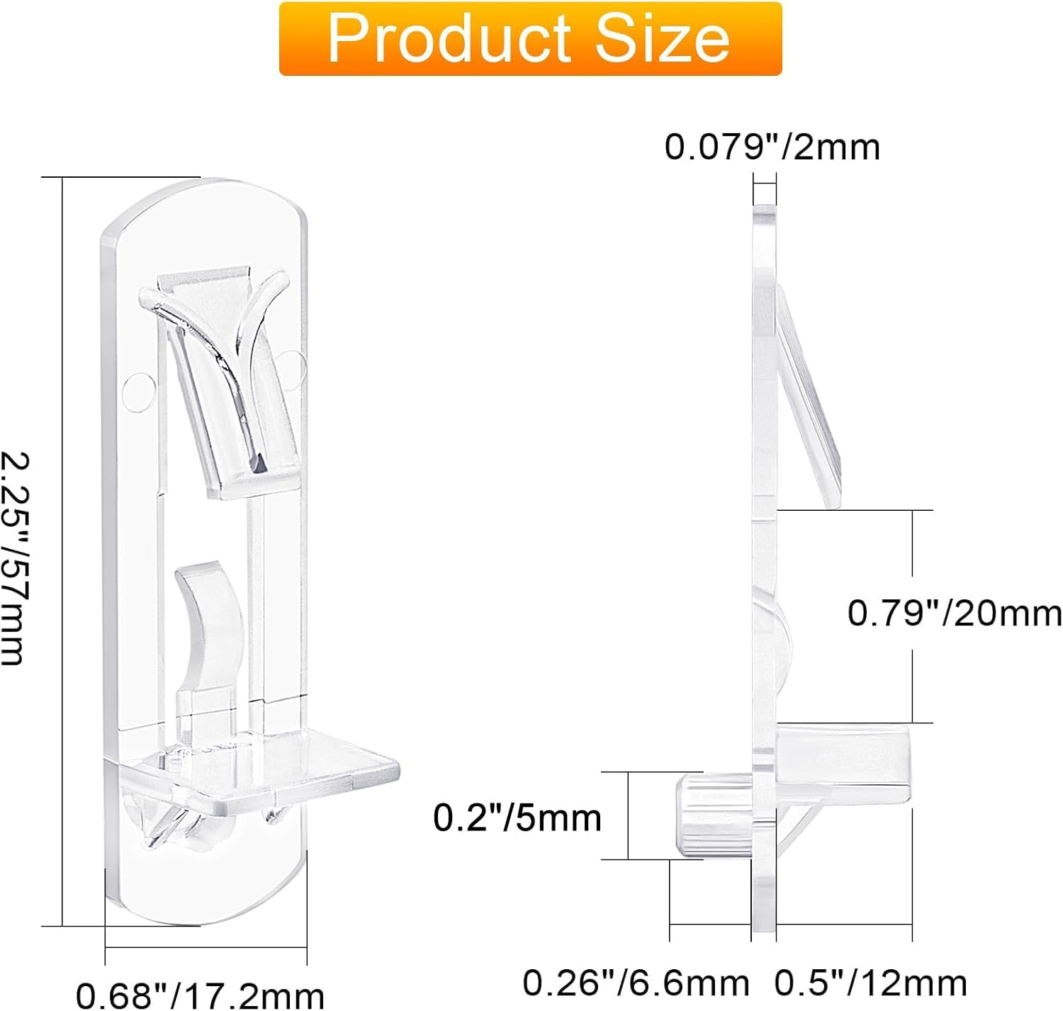 30PCS Clear Plastic Shelf Support Pegs for 3/4" Thick Wood Shelving, 5mm Peg Cabinet Shelf Clips with Self-Locking Design, Secure Kitchen Cabinet Shelf Pegs for Bookshelves and Storage Organizers - Image 2