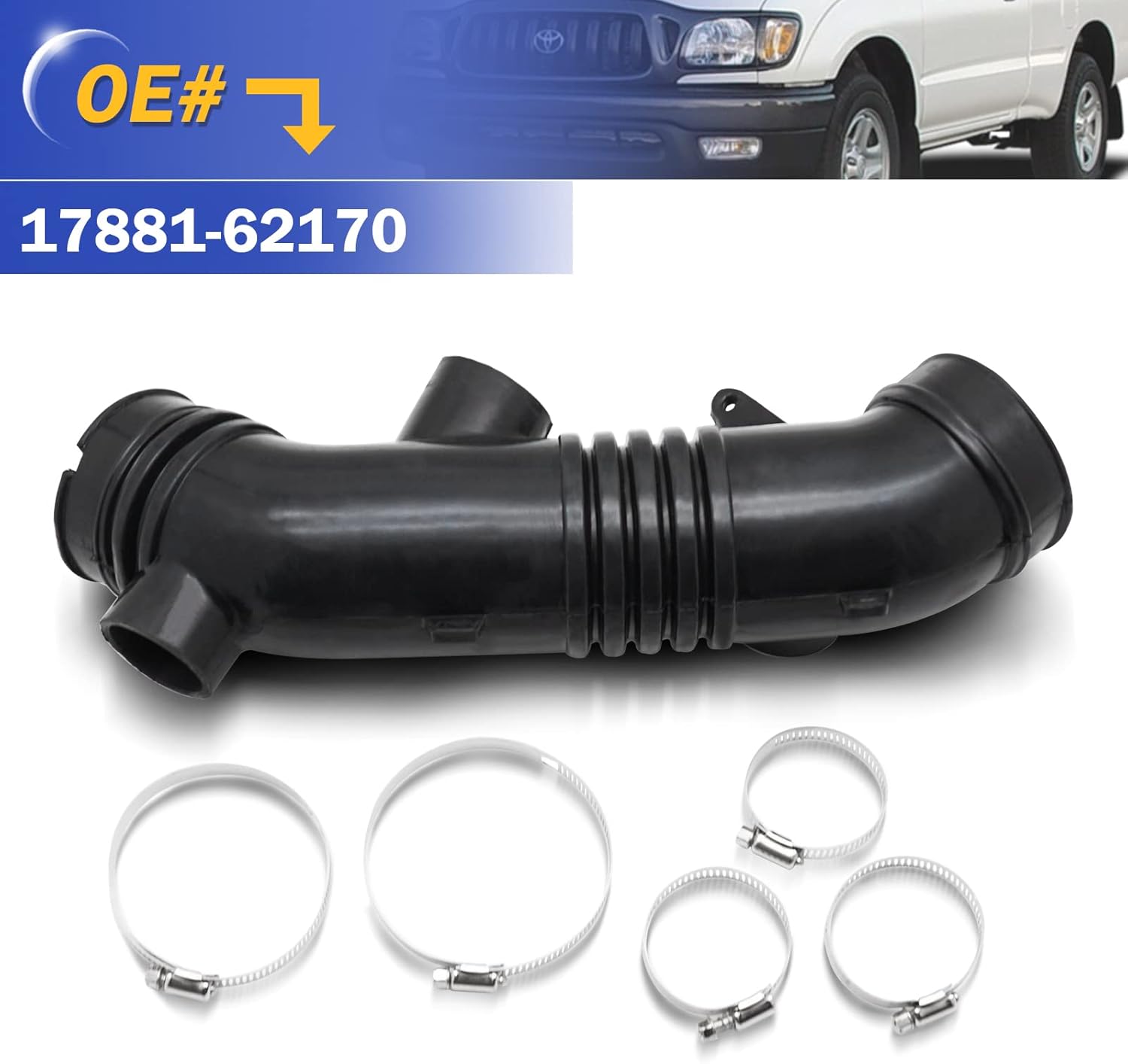 17881-62170 Air Cleaner Intake Hose Tube Intake Boot For 2001-2004 TOYOTA TACOMA V6 3.4L Gas 1788162170 - Image 6