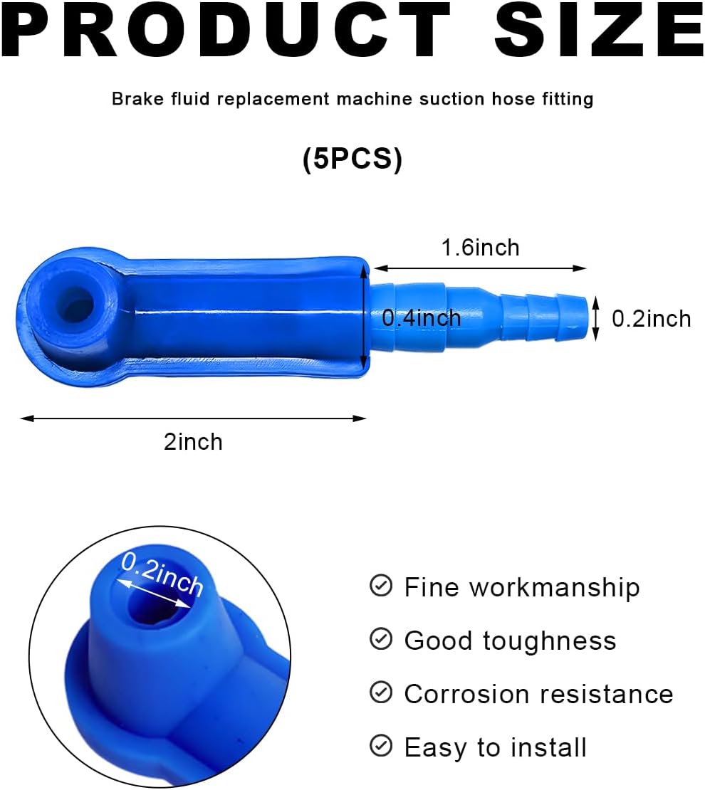 5 PCS Exchange Tool Connector Brake Bleeding Kit, Auto Oil Bleeder Pump Exchange Adapter, Brake Fluid Bleeder Connector, Automotive Oil Pumping Pipe Connectors for Vehicles - Image 2