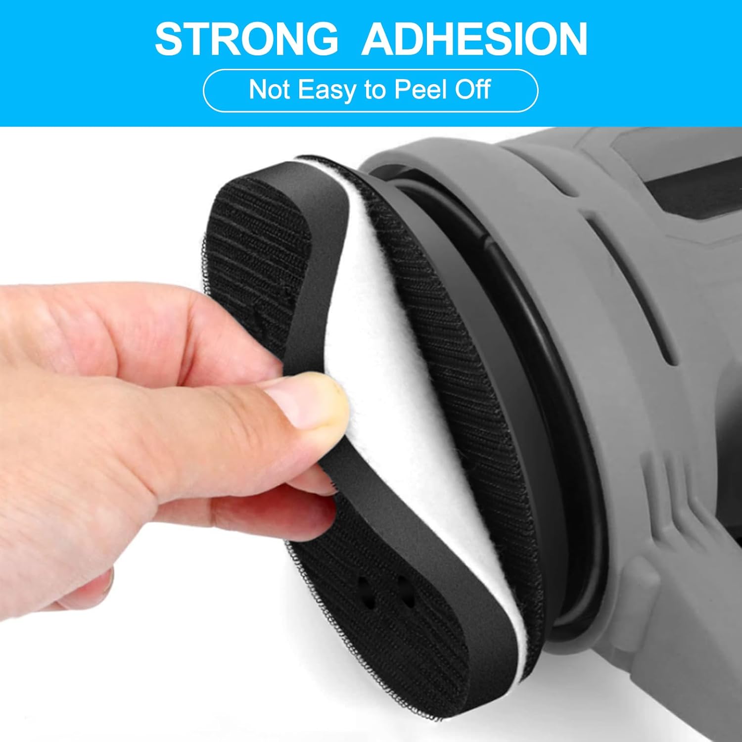 5 Packs 5 Inch Foam Sanding Pads, Flexibility & Durability, Premium 8 Holes Sponge Cushion Buffer Backing Pad, Less Clogging, Hook and Loop Soft Density Interface Pads, Strong Adhesion - Image 6